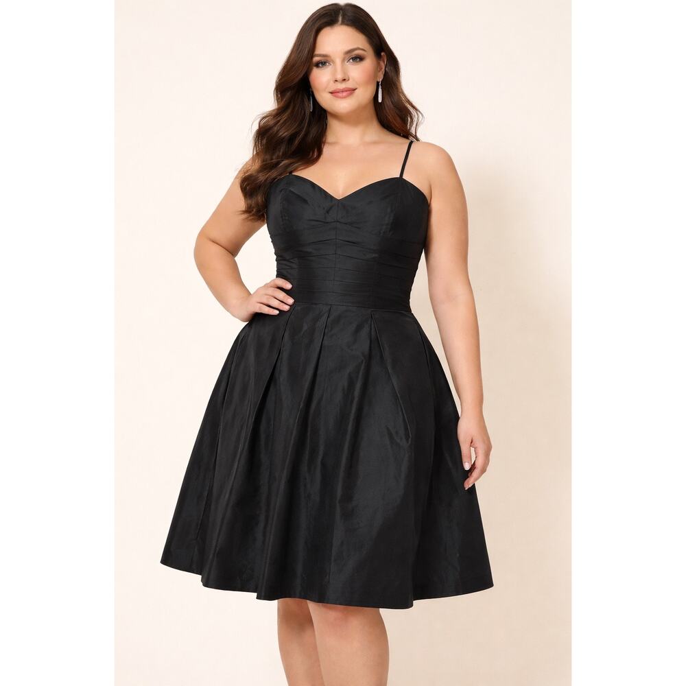 Lauren Ralph Lauren Evening Black Silk Dress Size 12 Chic Cocktail Quiet Luxury